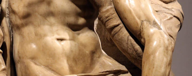 A detail of the Pietà by Michelangelo