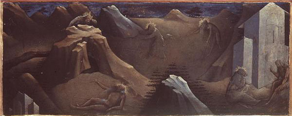 Nell'immagine si vede un particolare della predella della Deposizione del Beato Angelico che rappresenta le Storie di Sant'Onofrio dipinte da Lorenzo Monaco.