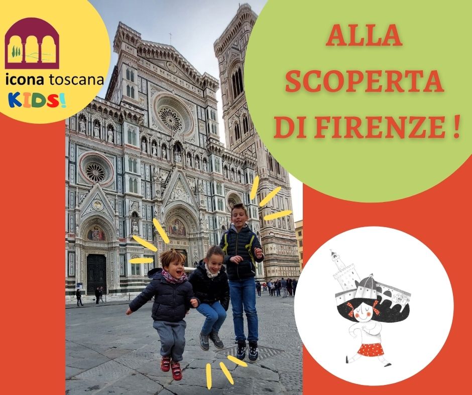 Locandina dell'evento "Alla scoperta di Firenze", visita guidata per famiglie con bambini