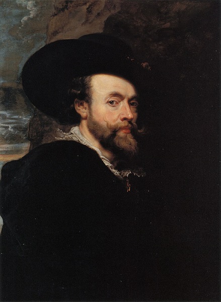 nell'immagine si vede l'autoritratto a olio di pieter paul rubens